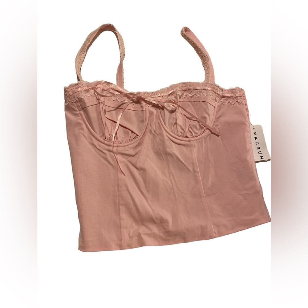 2000’s Y2k Women’s halter small by Pac sun NWT’s pink bustier smocked summer top